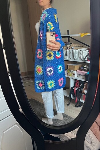 El Yapımı Örgü Motifli Hırka - Görsel 2