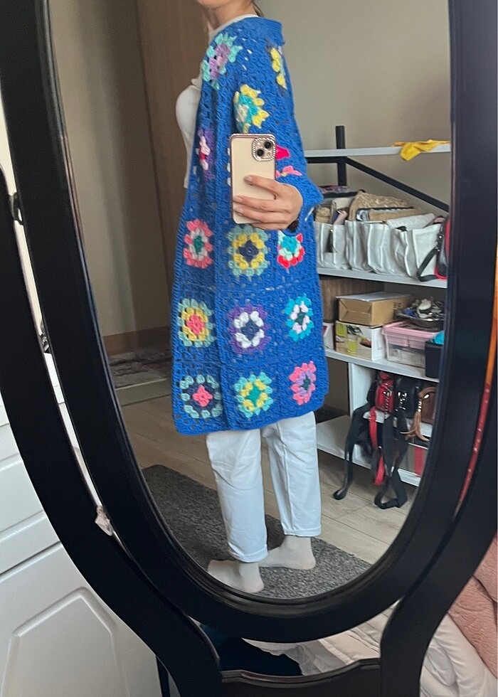 El Yapımı Örgü Motifli Hırka - Görsel 2