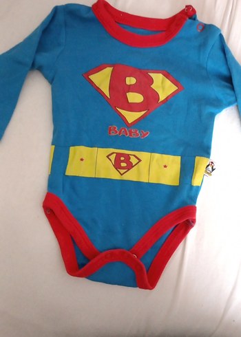 Uzun Kollu, Düğmeli Mavi Bebek Body - Görsel 2