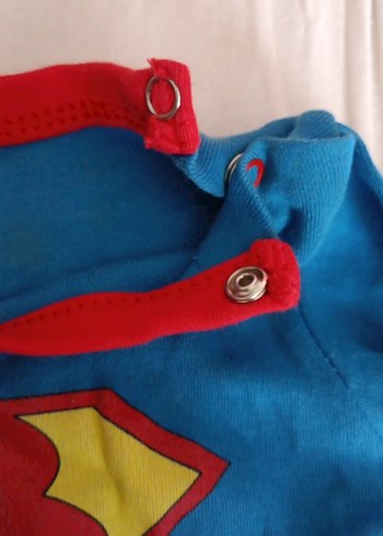 Uzun Kollu, Düğmeli Mavi Bebek Body - Görsel 4