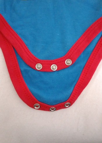 Uzun Kollu, Düğmeli Mavi Bebek Body - Görsel 5