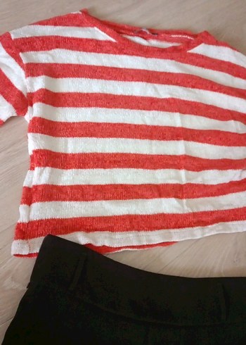 Koyu Kırmızı Volanlı Midi  Etek ve buluz - Görsel 7