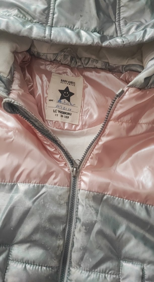 Kız Çocuk Kapüşonlu Gri Yelek - Görsel 2