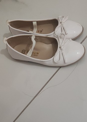 Kız Çocuk Beyaz Fiyonk Detaylı Babet ortapedik - Görsel 2