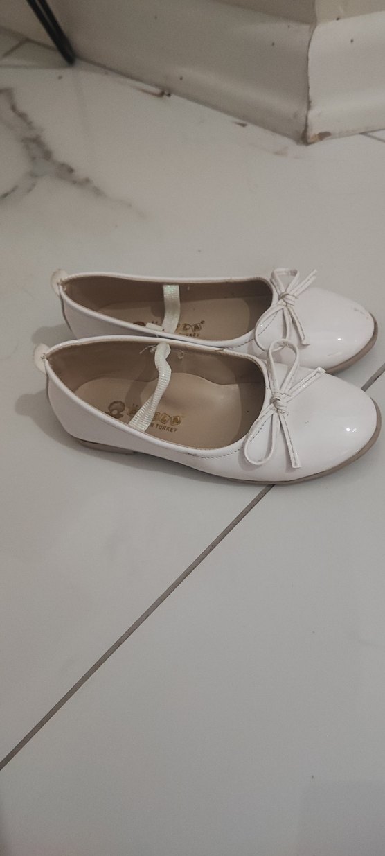 Kız Çocuk Beyaz Fiyonk Detaylı Babet ortapedik - Görsel 3