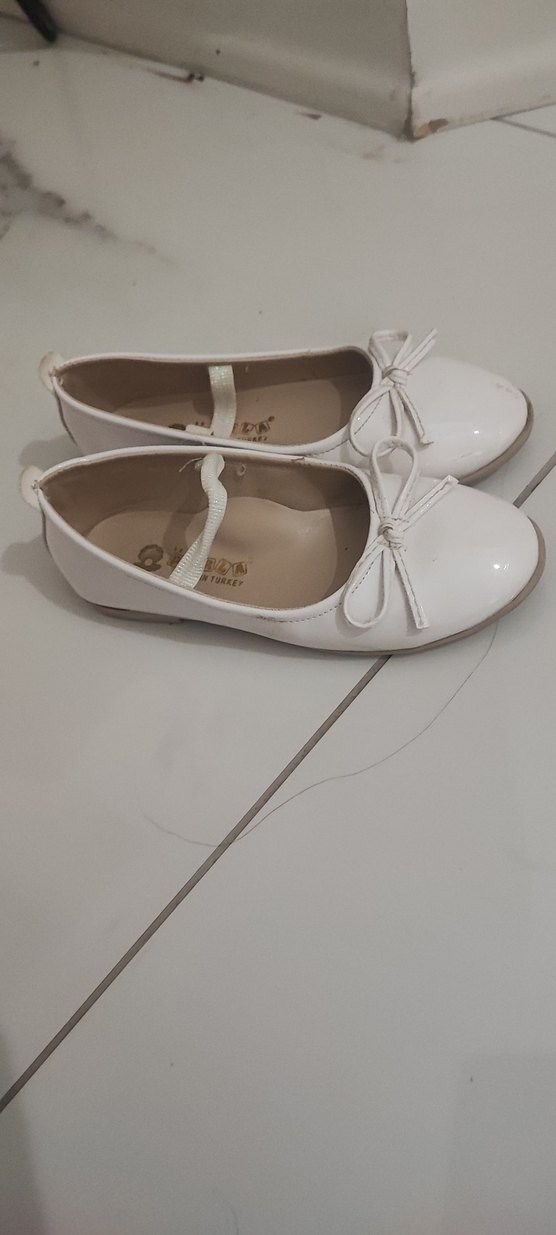 Kız Çocuk Beyaz Fiyonk Detaylı Babet ortapedik - Görsel 2