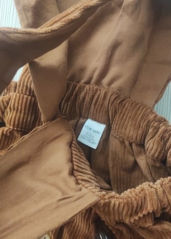 Kız Çocuk Kahverengi Süet Düğmeli Elbise - Görsel 4