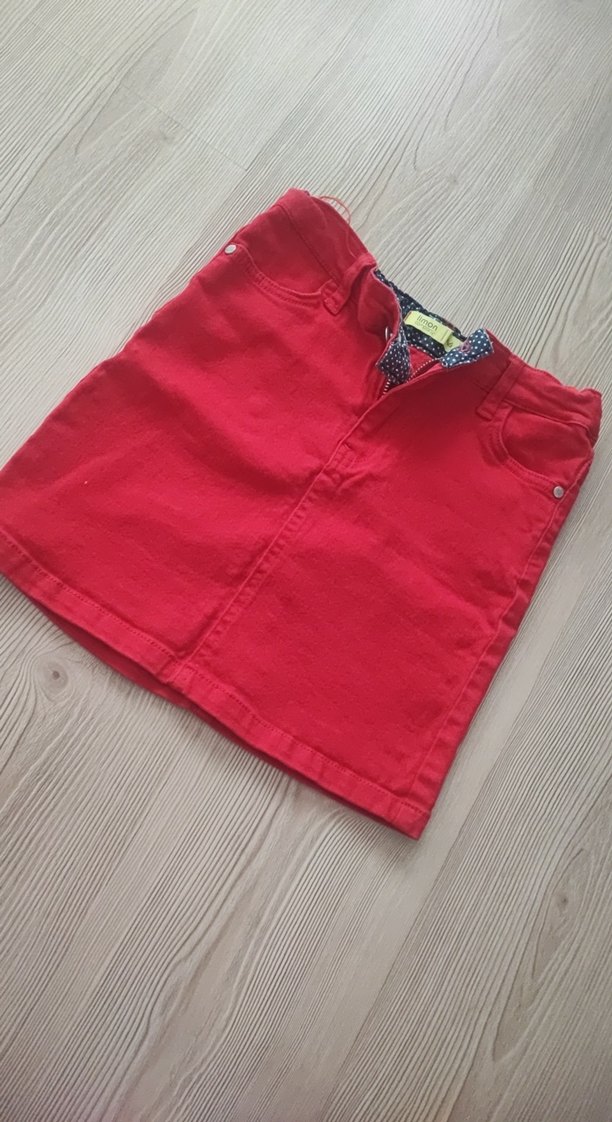 Kız Çocuk Kırmızı Kemerli Dar Kesim Etek - Görsel 3