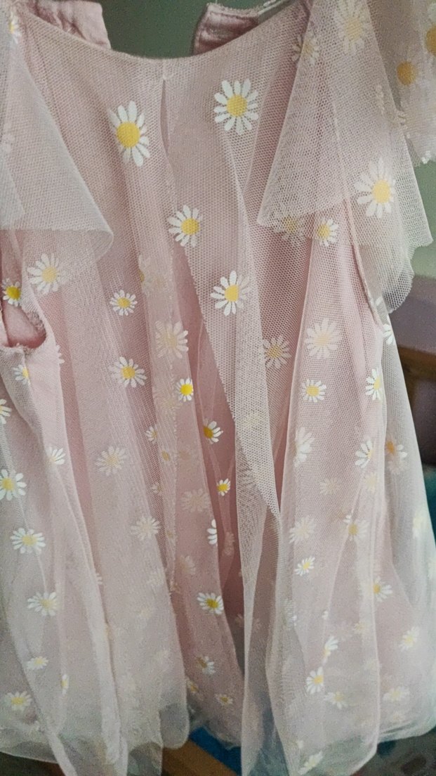 Pembe Kız Çocuk Fırfırlı Elbise - Görsel 3