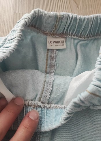 unisex Çocuk Mavi Loose Fit Kargo Kot Pantolon - Görsel 2