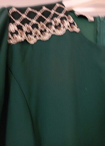 44 Beden yeşil Renk Şifon uzun elbise 