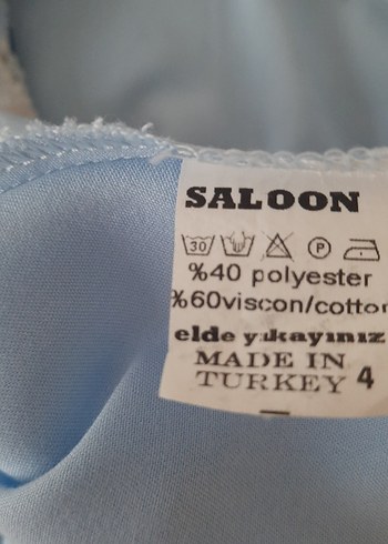 l Beden mavi Renk Nakışlı Uzun Kollu Mavi Bohem Gömlek