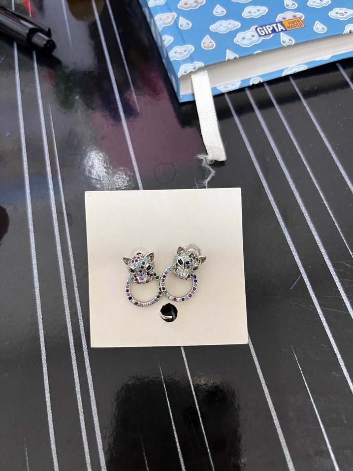 Renkli Payetli Mini Kadın Küpe - Görsel 3