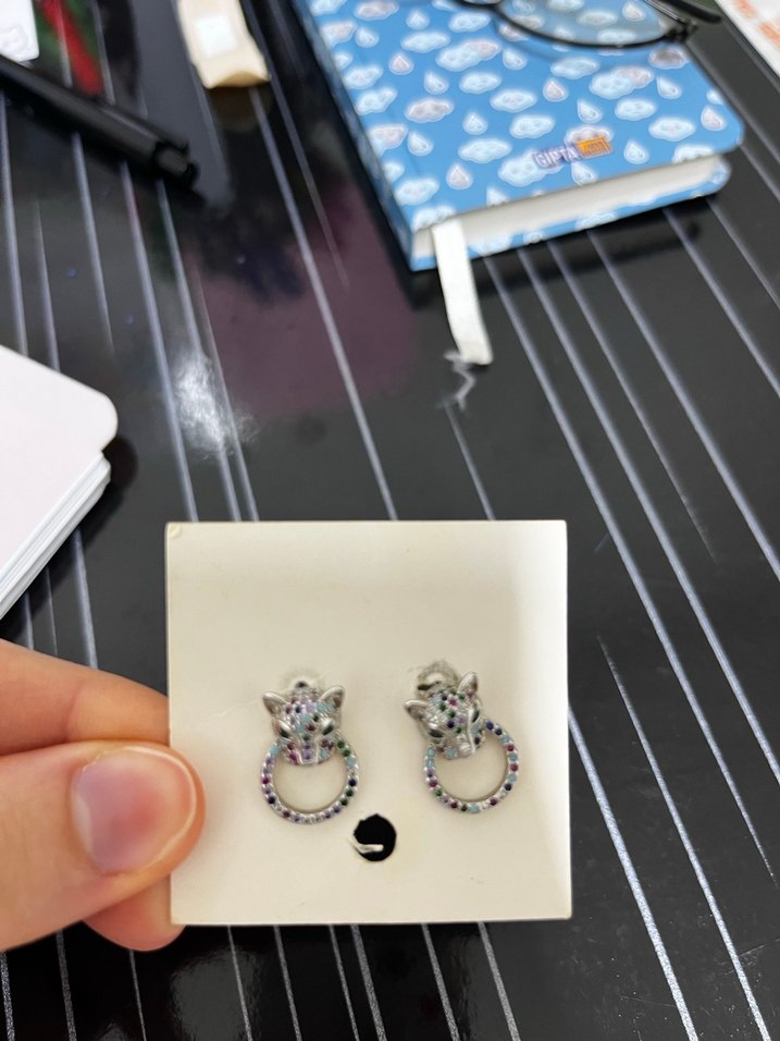 Renkli Payetli Mini Kadın Küpe - Görsel 2