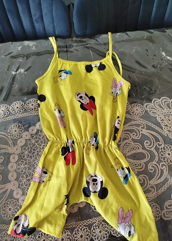 Kız Çocuk Renkli Baskılı Tulum - Görsel 2