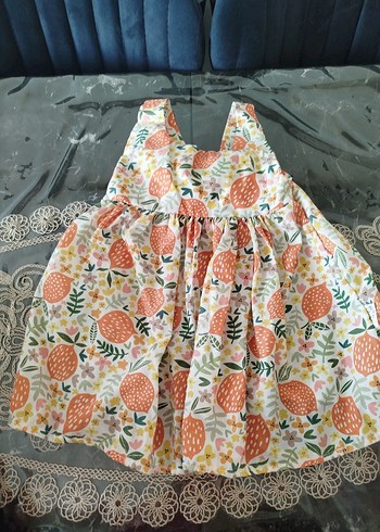 Renkli Desenli Kolsuz Kız Elbisesi - Görsel 2