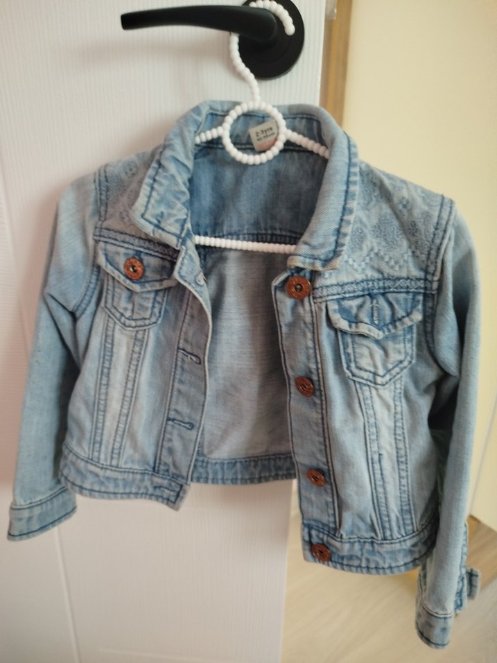 Kız Çocuk Mavi Denim Ceket - Görsel 2