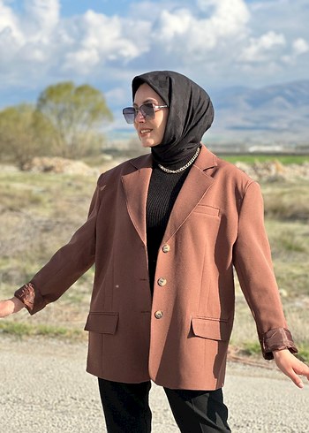 Camel  kahverengi Rengi Kadın  Blazer - Görsel 3
