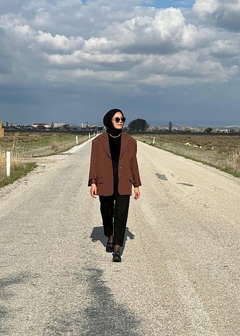 Camel  kahverengi Rengi Kadın  Blazer - Görsel 2