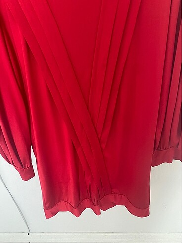 m Beden kırmızı Renk Zara saten görünümlü tunik