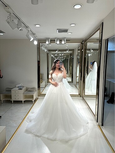 36 Beden beyaz Renk Ns Sposa Gelinlik