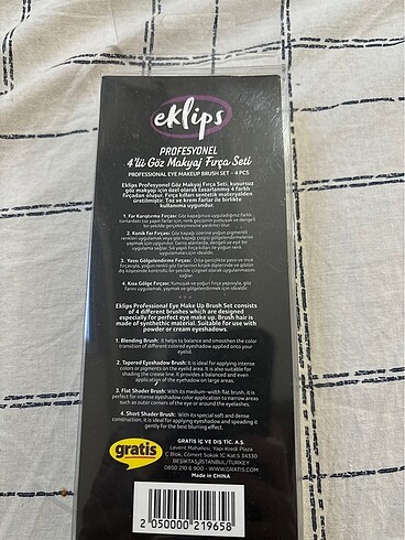 Eklips Göz makyaj fırça seti