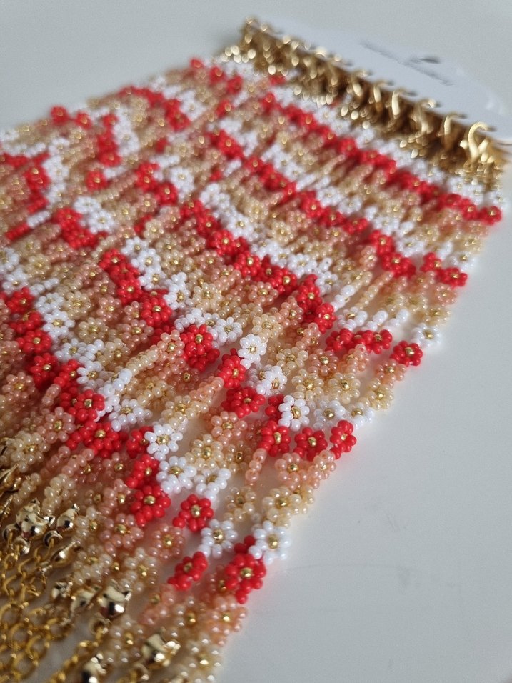 Renkli Çiçekli Boncuklu Bohem Bileklik - Görsel 3