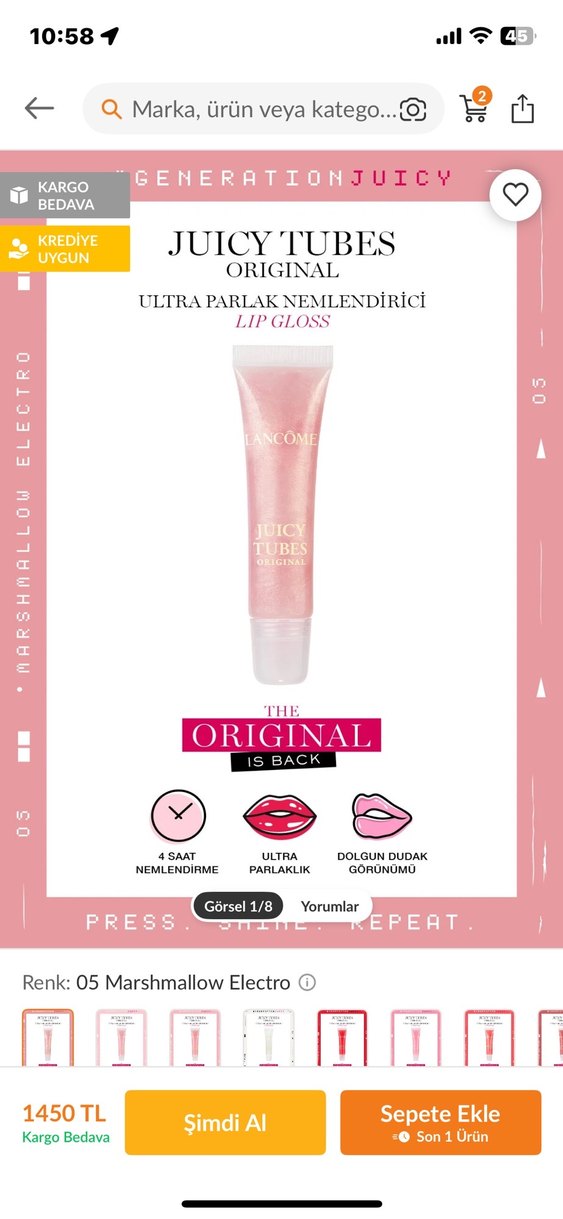 Lancome juicy tubes lip gloss - Görsel 3