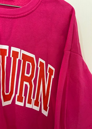 Bordo Auburn Baskılı Kadın Sweatshirt - Görsel 3