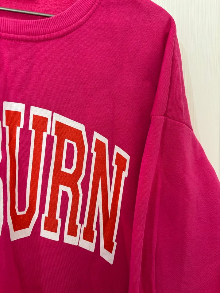 Bordo Auburn Baskılı Kadın Sweatshirt - Görsel 3