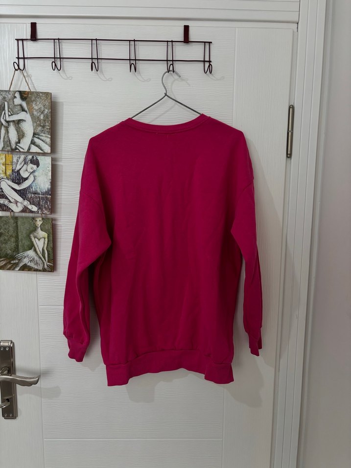 Bordo Auburn Baskılı Kadın Sweatshirt - Görsel 4