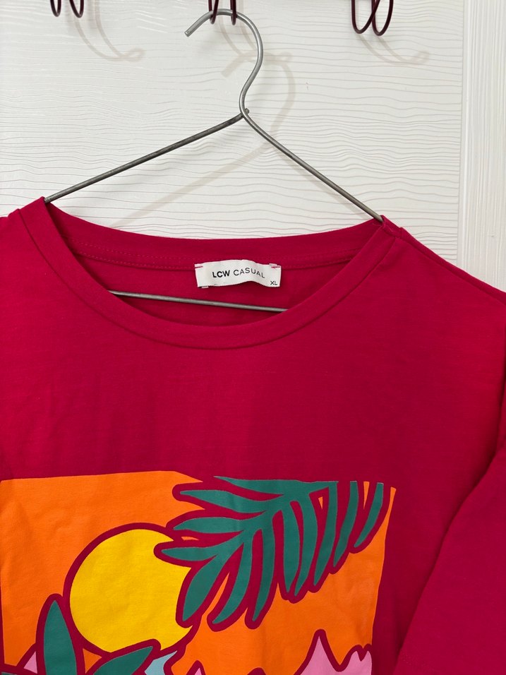 Renkli Baskılı Bohem Kadın Tişört - Görsel 2