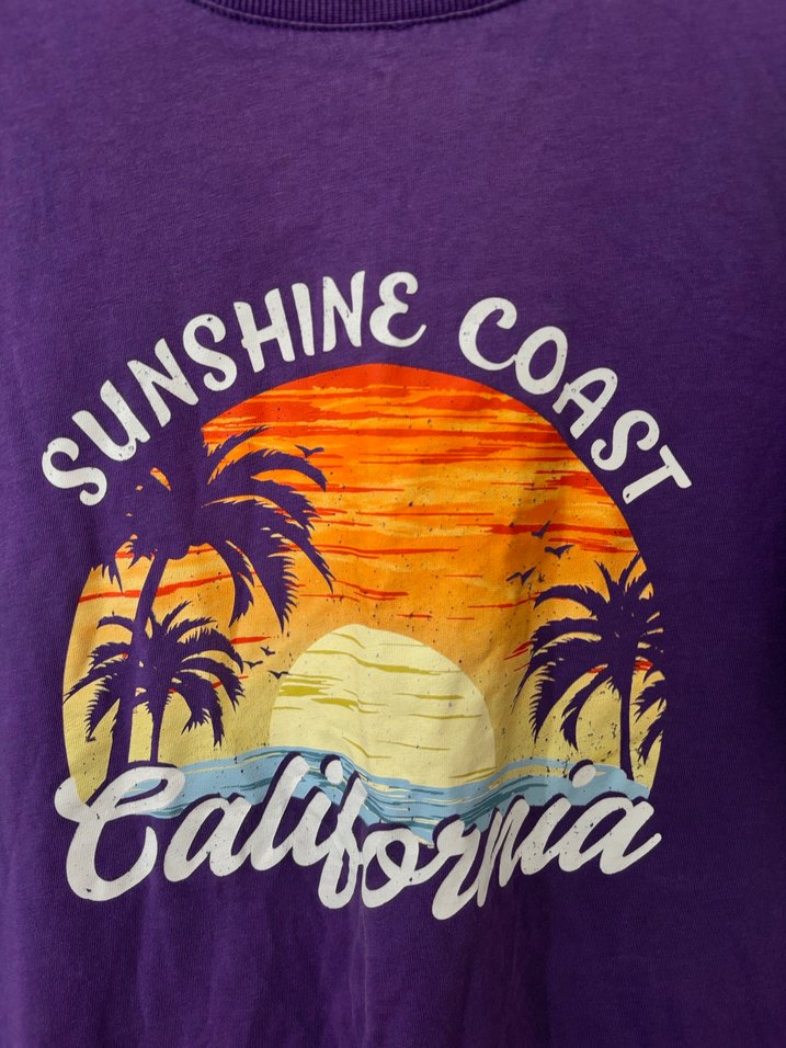 Bohem Renkli Baskılı Mor Kadın Tişört - Görsel 4