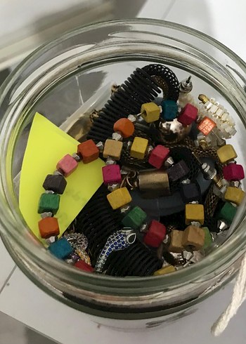 Renkli Boncuklu Bohem Kız Aksesuarları Kavanozu - Görsel 4