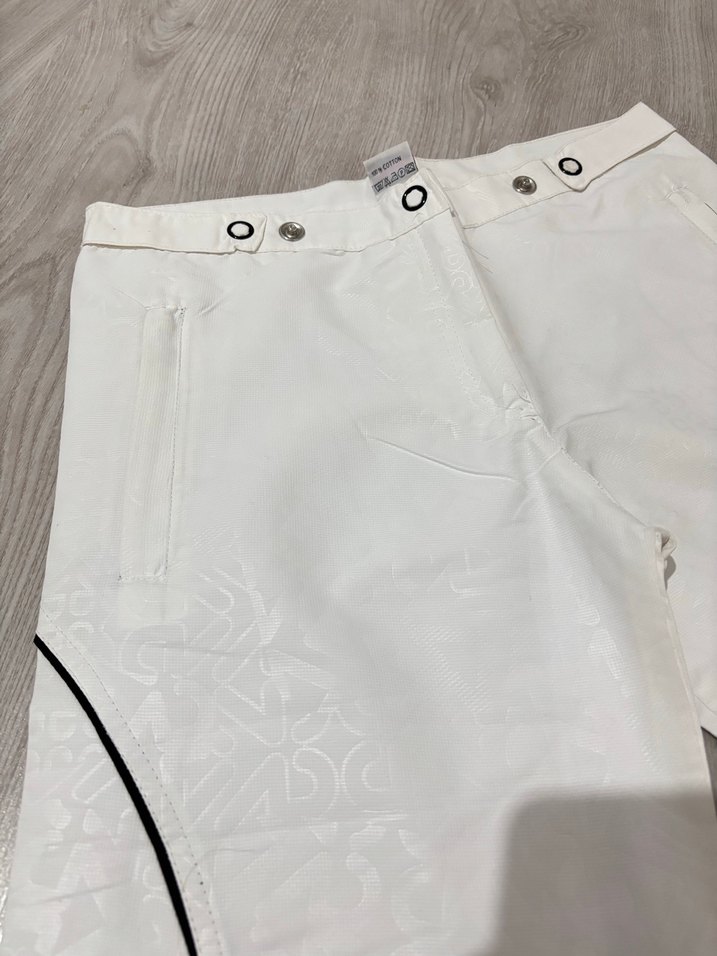 Kadın Beyaz Keten Midi Kumaş Pantolon - Görsel 2