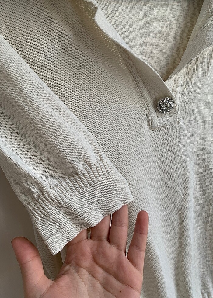 Krem bluz - Görsel 3