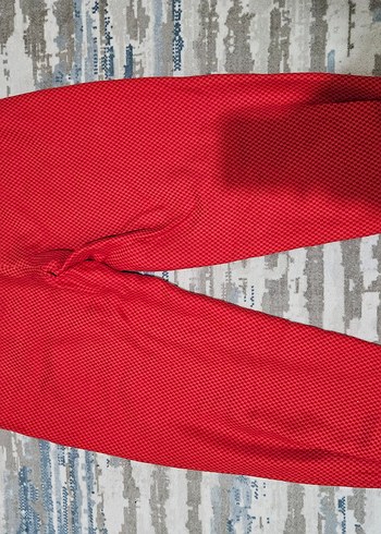 Kadın Kırmızı Streetwear Kumaş Pantolon - Görsel 3