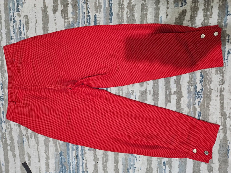 Kadın Kırmızı Streetwear Kumaş Pantolon - Görsel 3