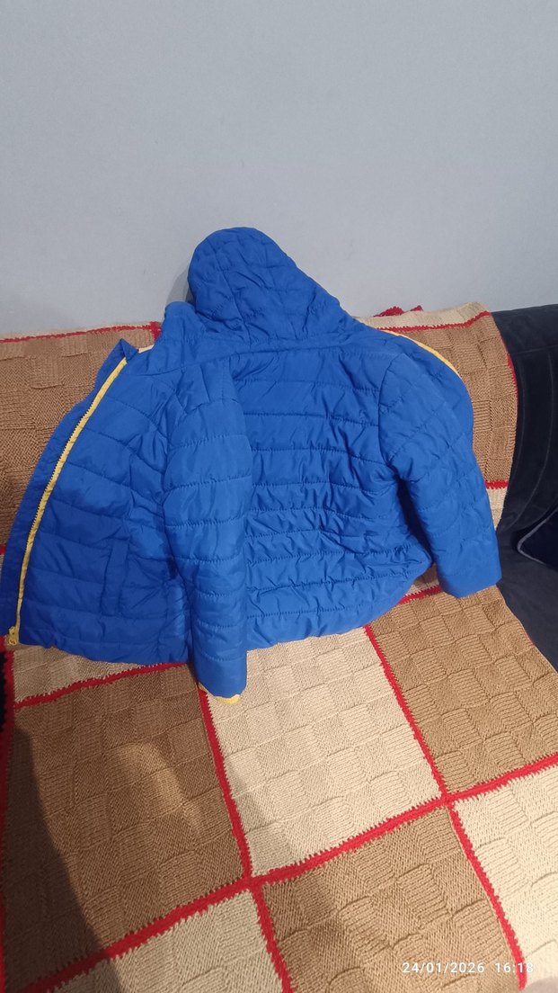 koton Kapüşonlu Mavi Erkek Çocuk Mont - Görsel 5