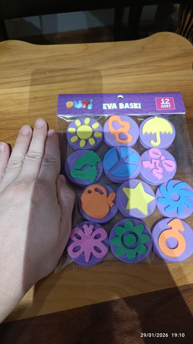 12 Parça Renkli Eva Baskı Seti eğitici etkinlik çocuk - Görsel 5