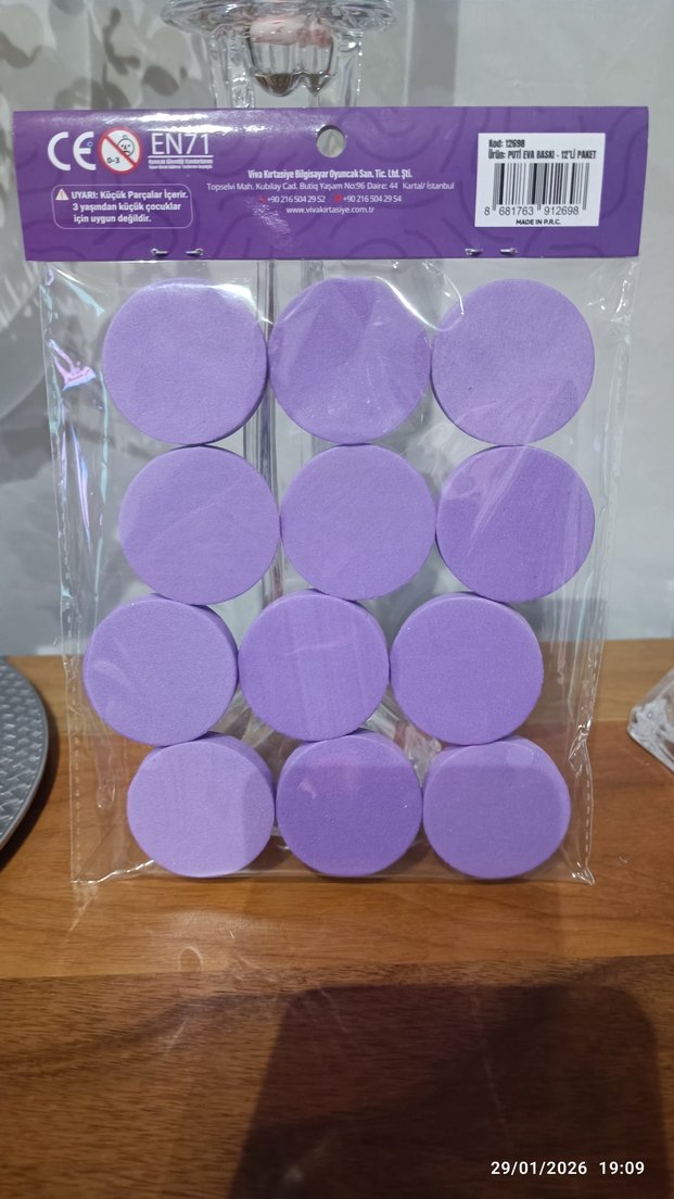 12 Parça Renkli Eva Baskı Seti eğitici etkinlik çocuk - Görsel 2