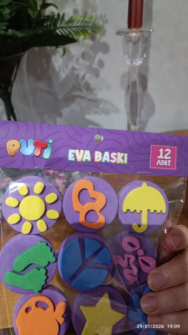 12 Parça Renkli Eva Baskı Seti eğitici etkinlik çocuk - Görsel 4