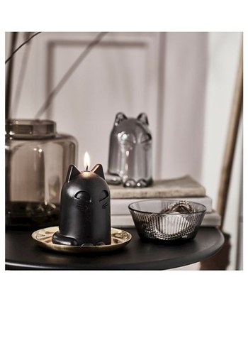 ıkea kutusunda sıfır Kedi Figürlü Siyah Mum - Görsel 2