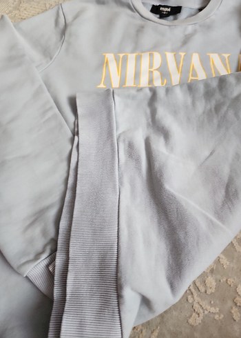 xl Beden gri Renk Gri Uzun Kollu NIRVANA Baskılı mavi marka