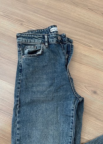 Gri Mavi Midi Kadın Kot Pantolon - Görsel 4