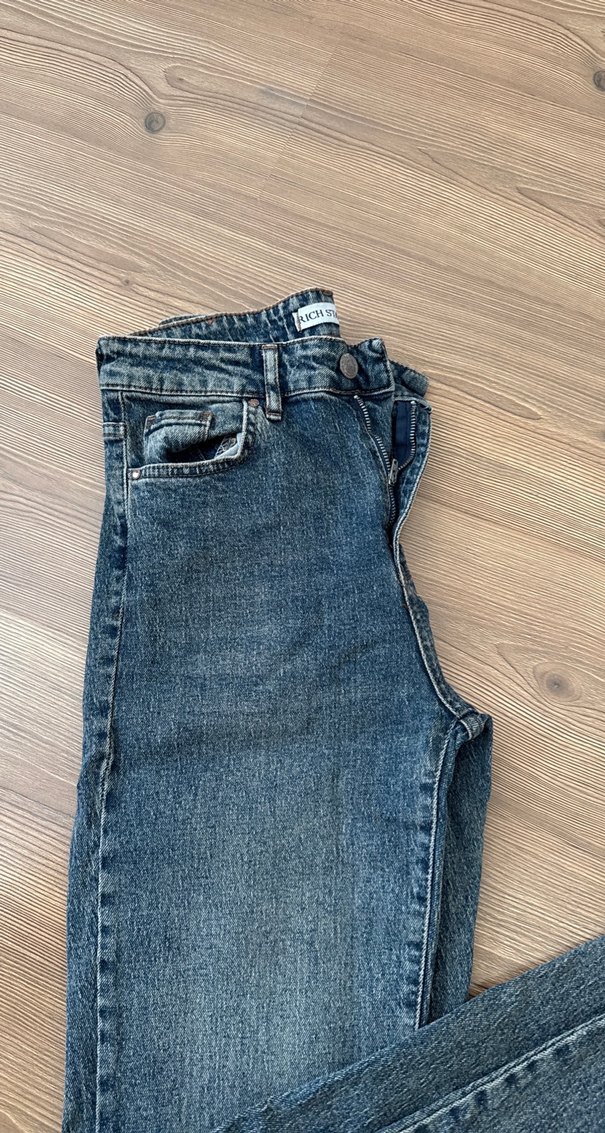 Gri Mavi Midi Kadın Kot Pantolon - Görsel 4