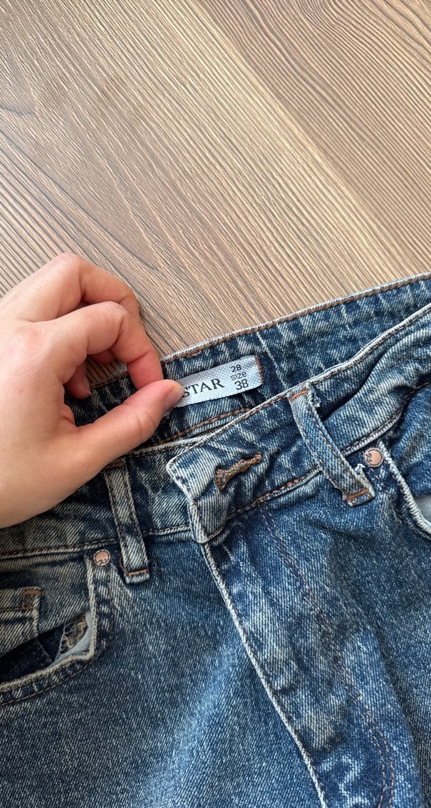 Gri Mavi Midi Kadın Kot Pantolon - Görsel 5