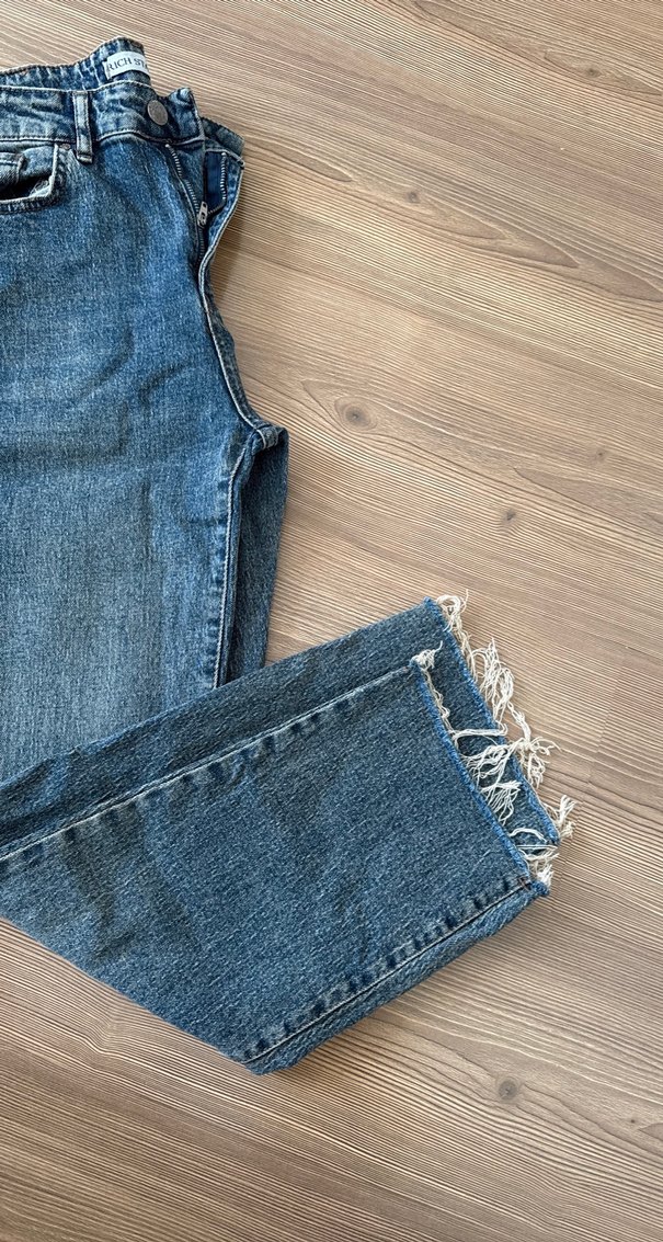 Gri Mavi Midi Kadın Kot Pantolon - Görsel 3