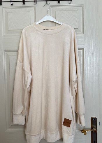 Bej Kadın Midi Sweatshirt - Görsel 2