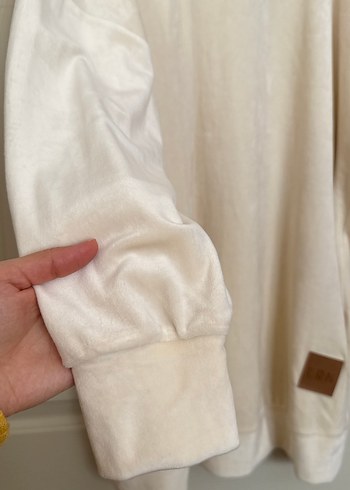 Bej Kadın Midi Sweatshirt - Görsel 5